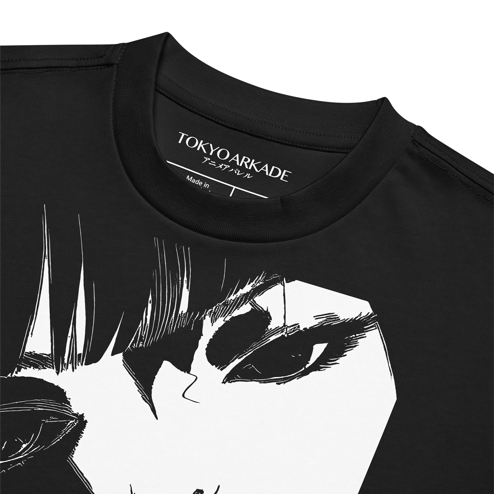 Black t-shirt with white graphic design and 'TOKYO ARKADE' label on a white background tokyokissanimeworld tokyokissotakulover tokyokissmangawear tokyokissanimeinspired tokyokissotakustyle tokyokissmangavibes tokyokissanimeart tokyokissotakufashion tokyokissmangaculture tokyokissanimecollectors tokyokissotakuoutfits tokyokissmangacommunity tokyokissanimecosplay tokyokissotakuclothing tokyokissmangaoutfits tokyokissanimeicons tokyokissotakulife tokyokissmangafans tokyokissanimevibesquad tokyokissotakuworldwi