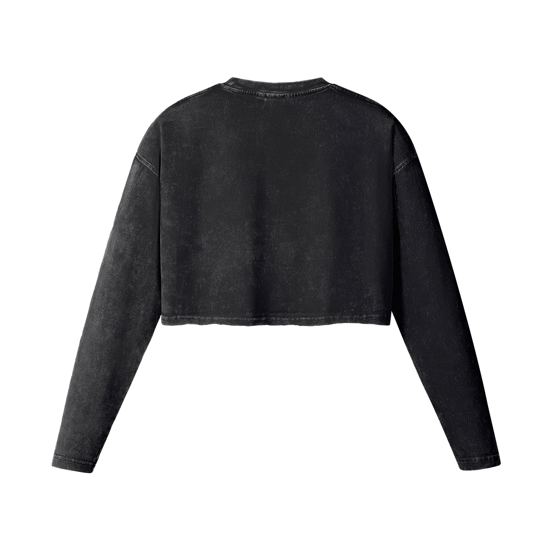 Crafted from a gentle, breathable cotton material, this premium long-sleeve top boasts a cropped design that sits above the waist, creating a stylish silhouette favored by those with a keen eye for fashion. Enhanced by its faded fabric and unfinished hem, it exudes a casual street style essence effortlessly. With its earthy tones, it seamlessly complements various layering options and pairs well with any choice of bottoms.