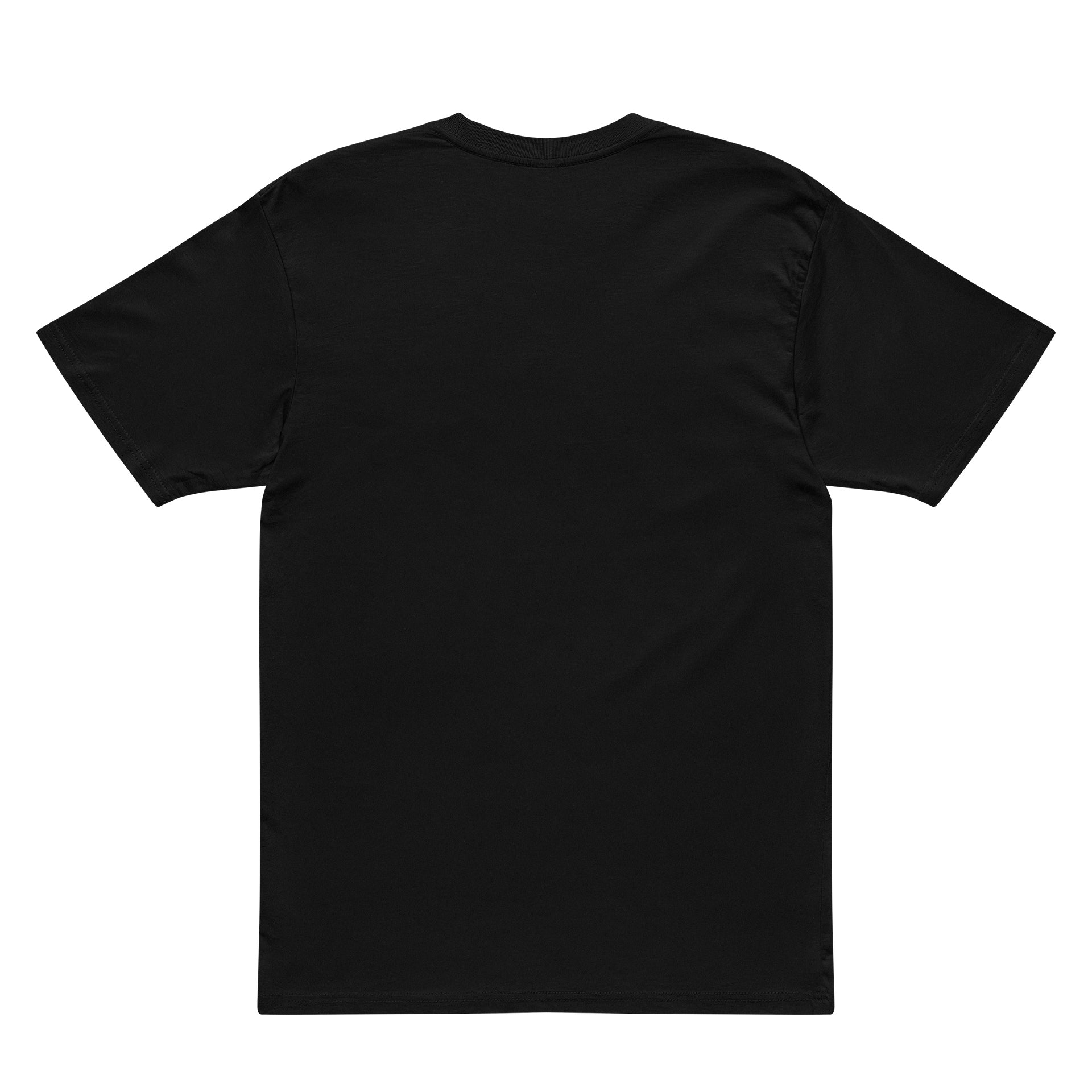 Black t-shirt on a white background Black t-shirt with cartoon turtles on a white background Black t-shirt with cartoon characters on a white background Black_t-shirt_with_a_logo_on_the_sleeve_against_a_white_background