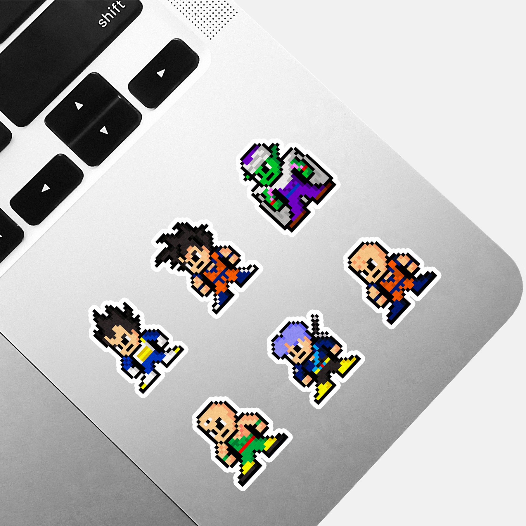 stickers vinyl durable highopacity adhesive quality no bubbles painted surfaces covering reusable dragonball goku vegeta saiyan anime manga kamehameha frieza trunks gohan bulma piccolo majinbuu broly shenron dbz dbsuper otaku japan collectibles merch cosplay Pixel Dragons
